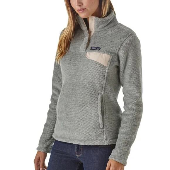 Patagonia Sweater Womens Medium Grey Re Tool Snap T Pullover Fleece - Picture 1 of 10